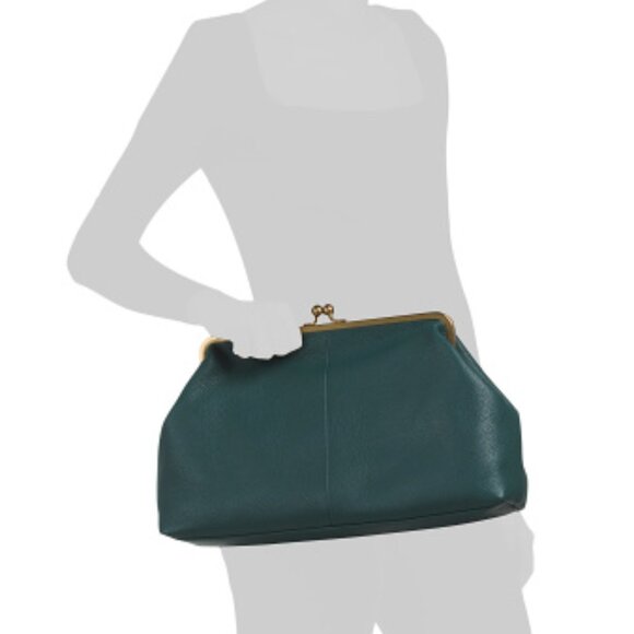 AMERICAN LEATHER CO. Leather Oversized Kiss Lock Clutch - Picture 4 of 4